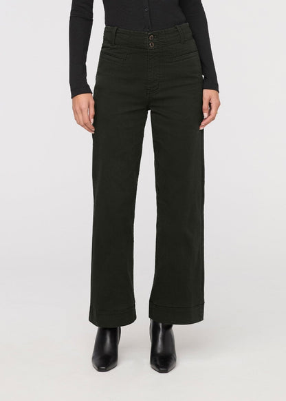 LuxTwill High Rise Trouser - Evergreen