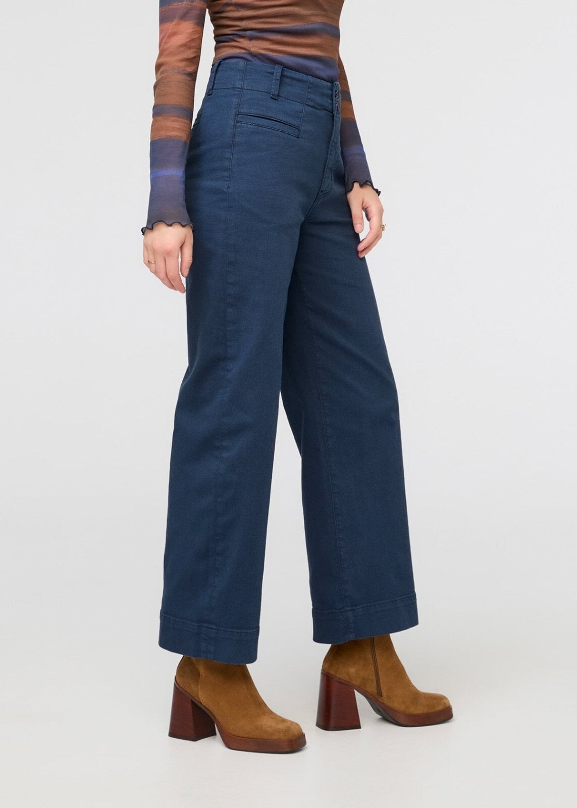 LuxTwill High Rise Trouser - Marine