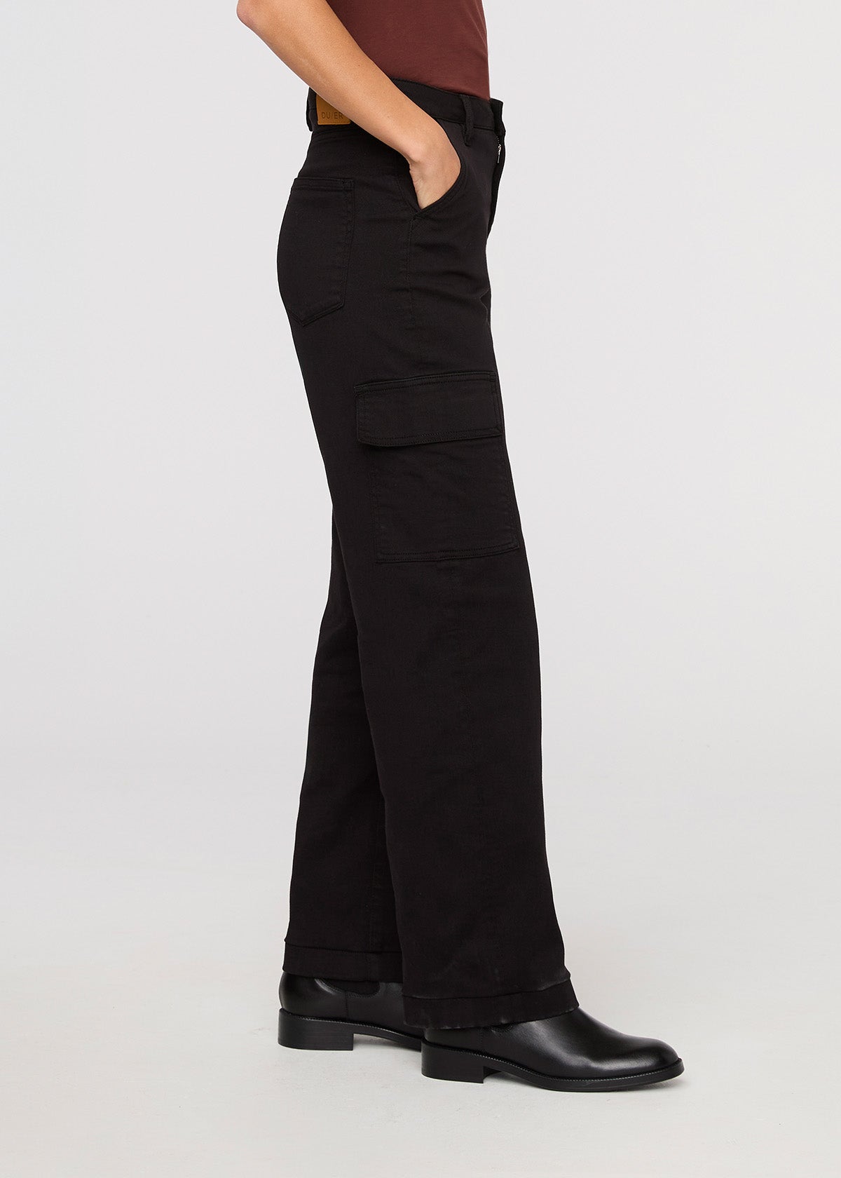 LuxTwill High Rise Cargo Pant - Black
