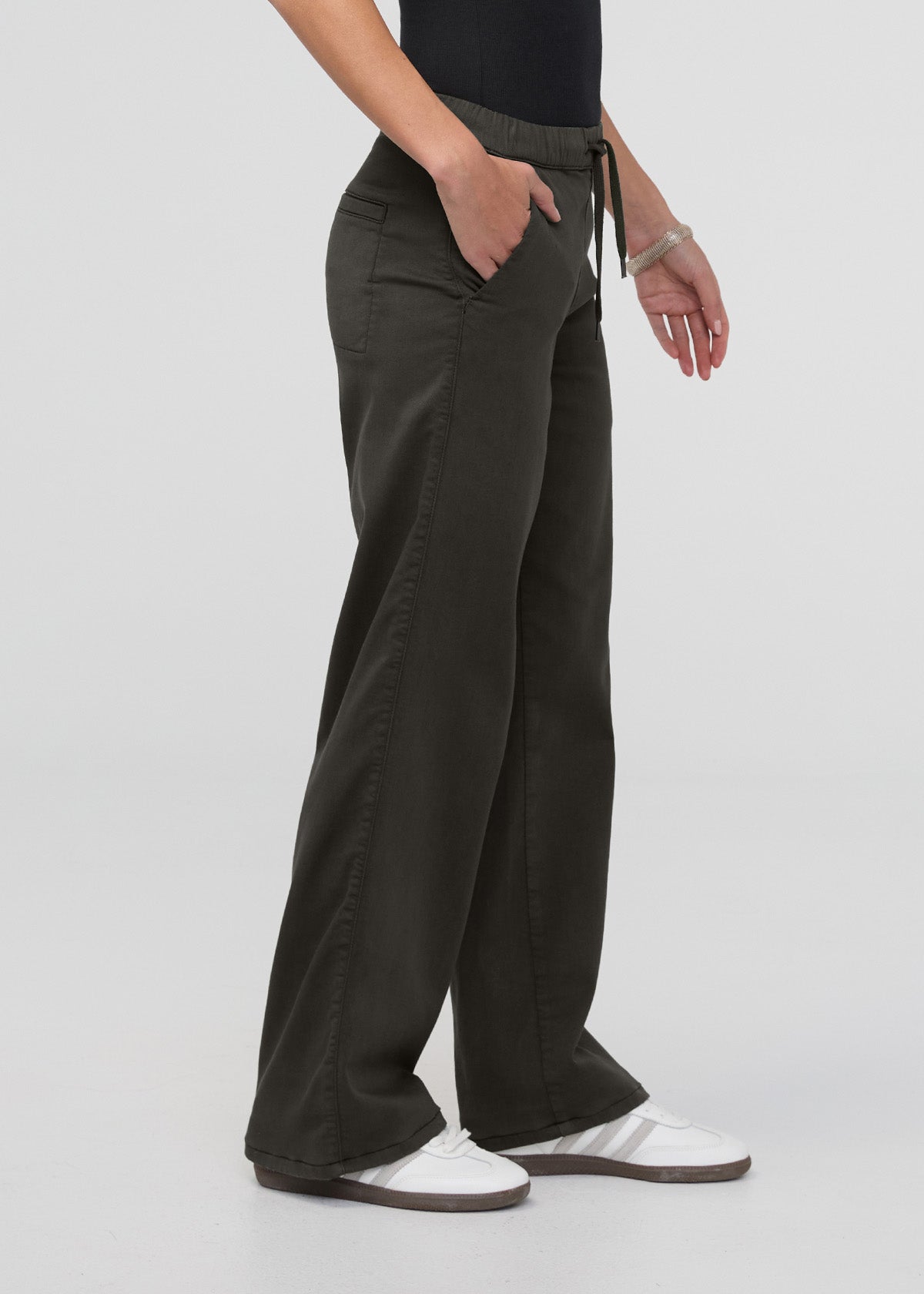 No Sweat Wide Leg Pant - Evergreen