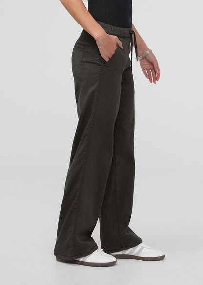 No Sweat Wide Leg Pant - Evergreen