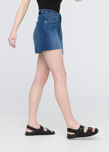 Performance Denim+ High Rise Relaxed Short - Medium Indigo