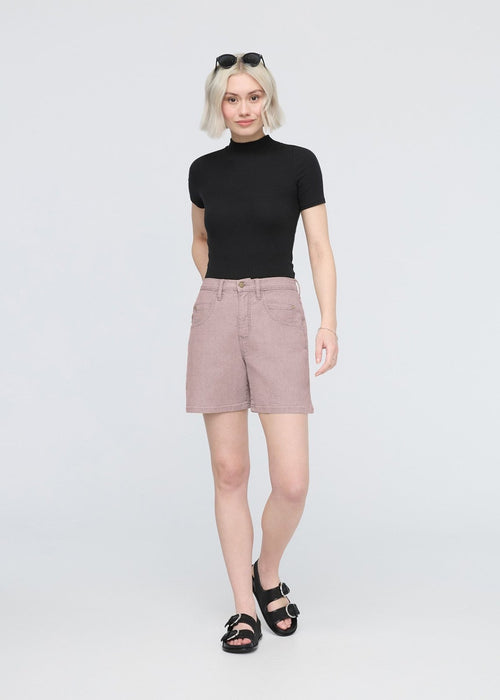 Stretch Canvas High Rise Relaxed Short - Chalk