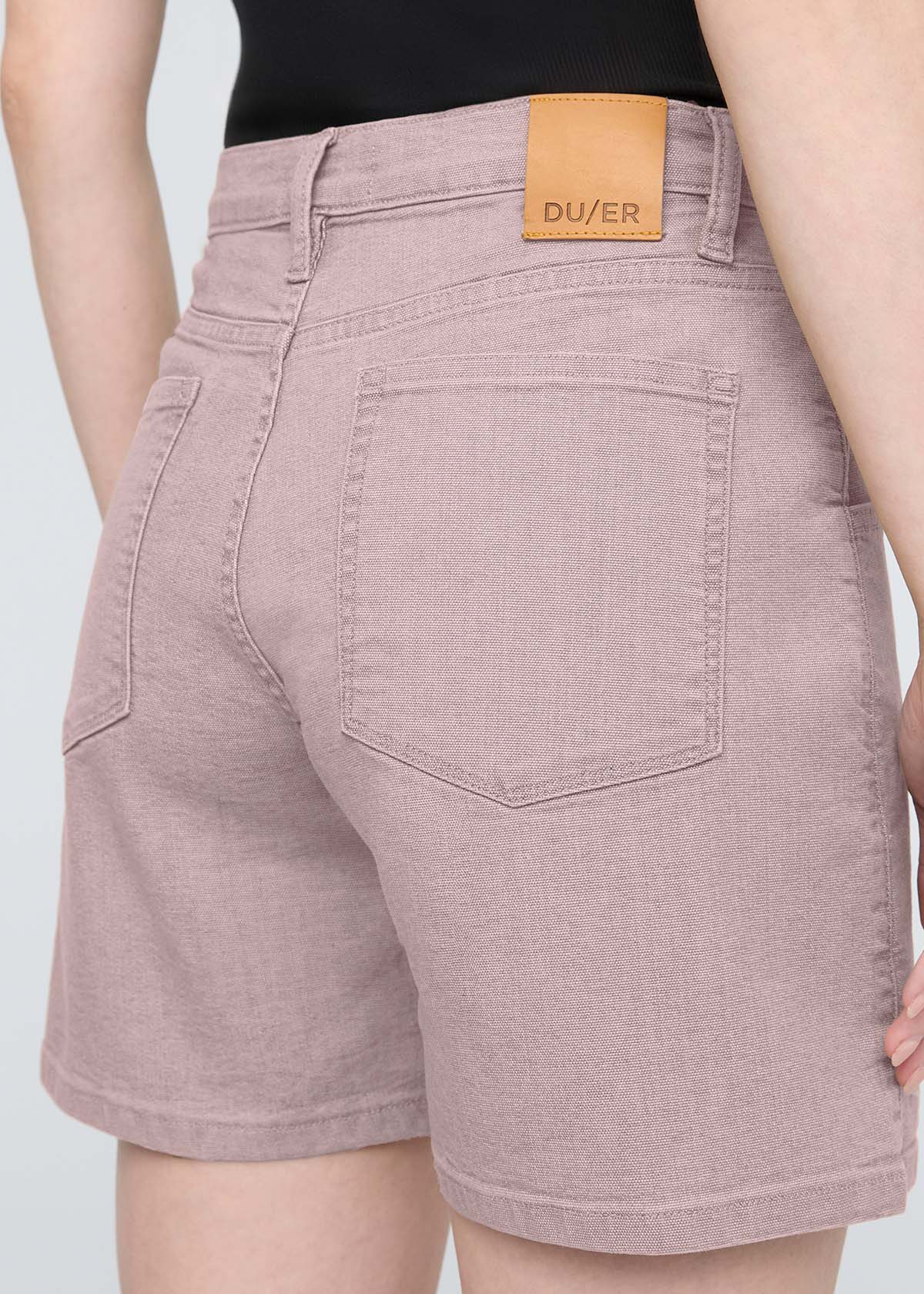 Stretch Canvas High Rise Relaxed Short - Chalk