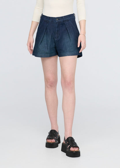 Performance Denim Lite Pleated Short - Modern Rinse