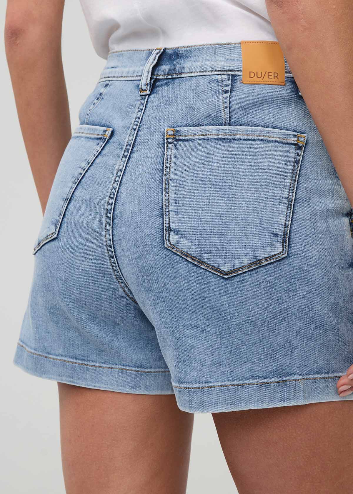 Performance Denim Lite Wrap Skort - Light Stone