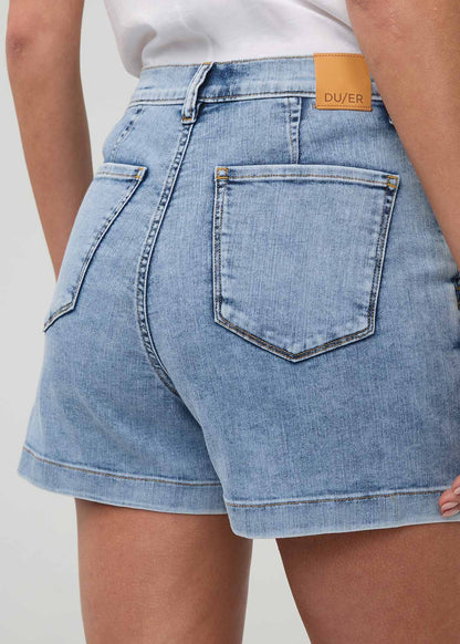 Performance Denim Lite Wrap Skort - Light Stone