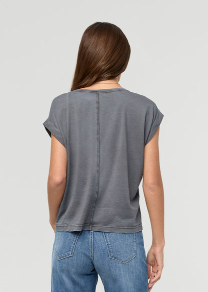 PurePima Dolman V-Neck - Washed Grey