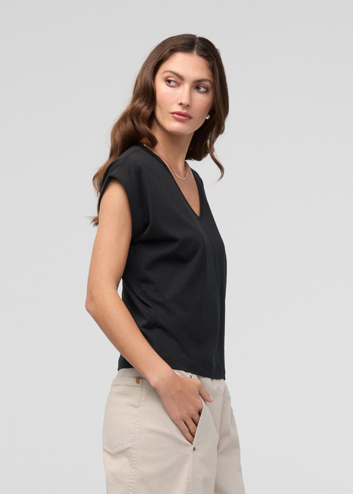 PurePima Dolman V-Neck - Black