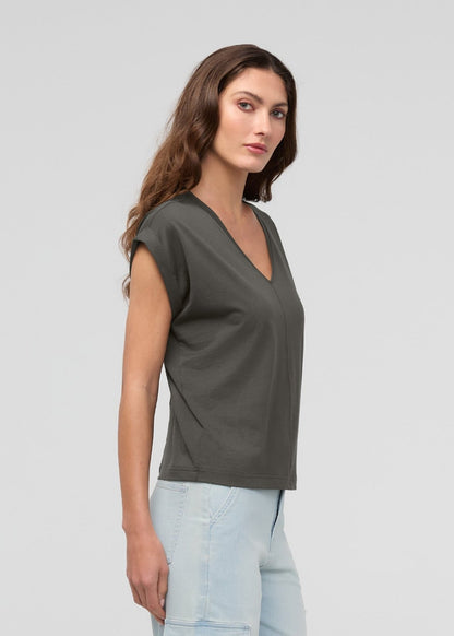 PurePima Dolman V-Neck - Evergreen