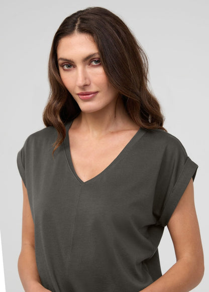 PurePima Dolman V-Neck - Evergreen