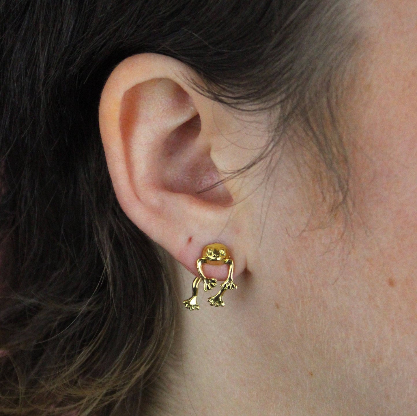 2 Piece Frog Stud Earrings (Gold Plated)