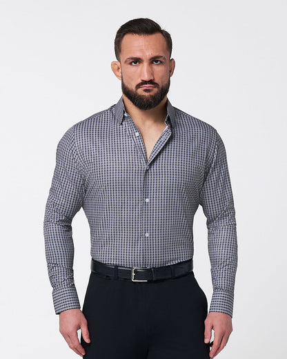 "The Mantle" White & Black Plaid