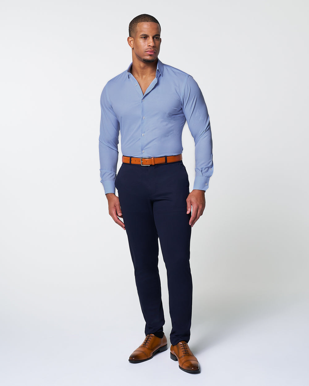 "The Morrison" Blue & White Mini Pattern - Classic Fit