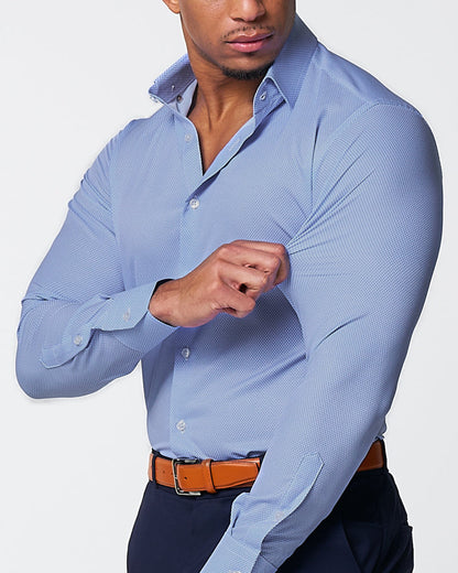 "The Morrison" Blue & White Mini Pattern - Classic Fit