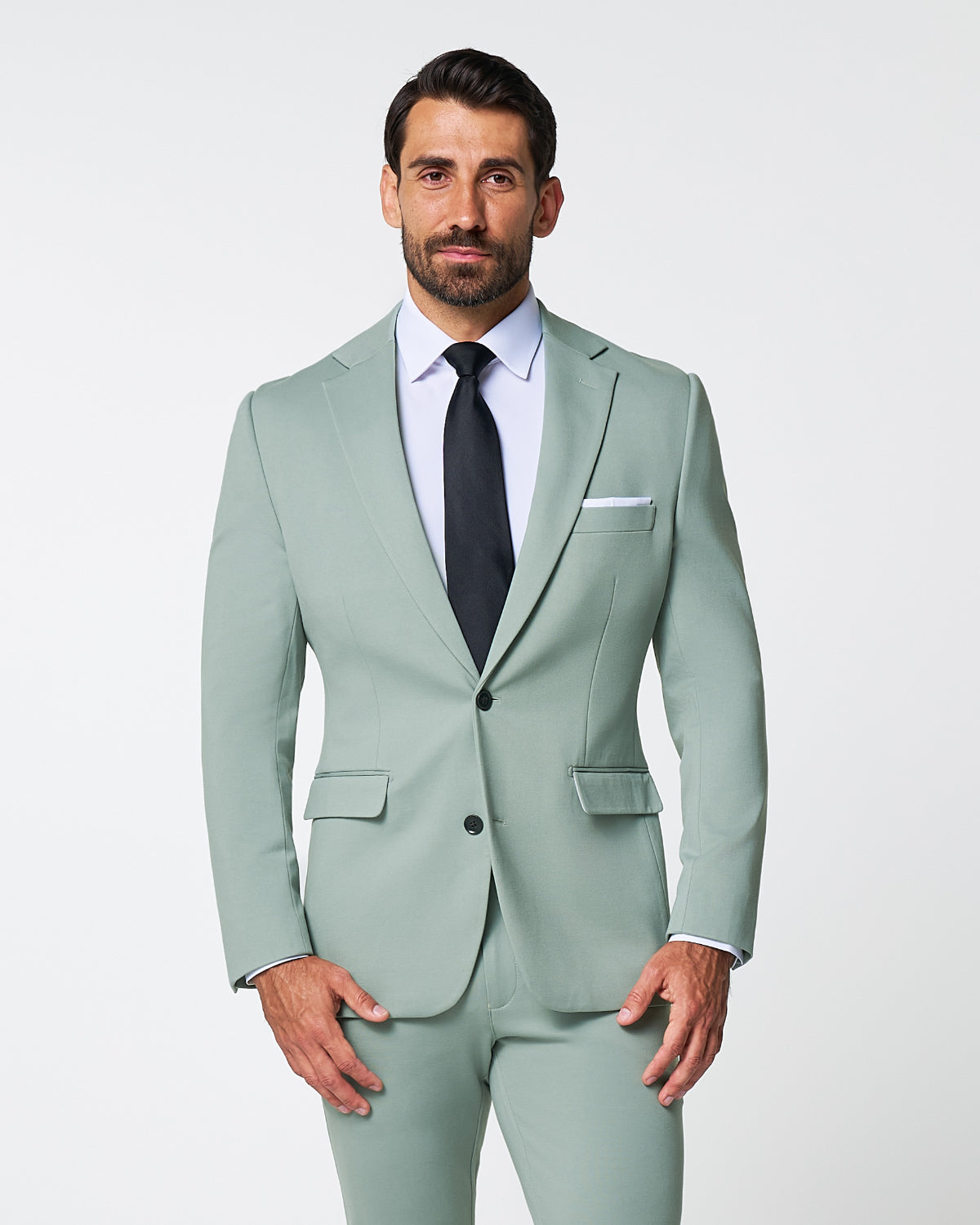 Athletic Fit Stretch Blazer - Solid Dusty Sage