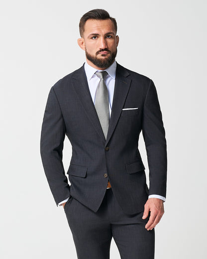 Athletic Fit Stretch Blazer - Heathered Midnight Navy