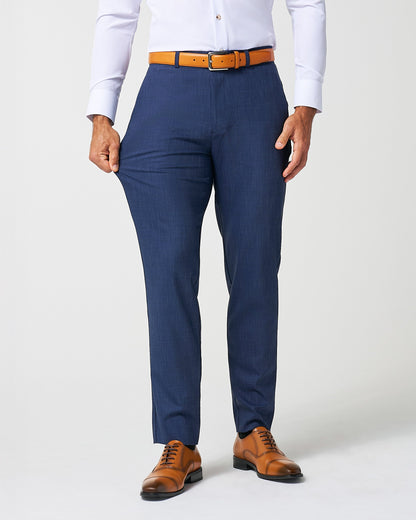 Athletic Fit Stretch Suit Pants - Heathered Navy