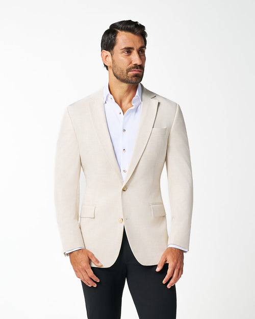 Athletic Fit Stretch Blazer - Lightweight Heathered Bamboo