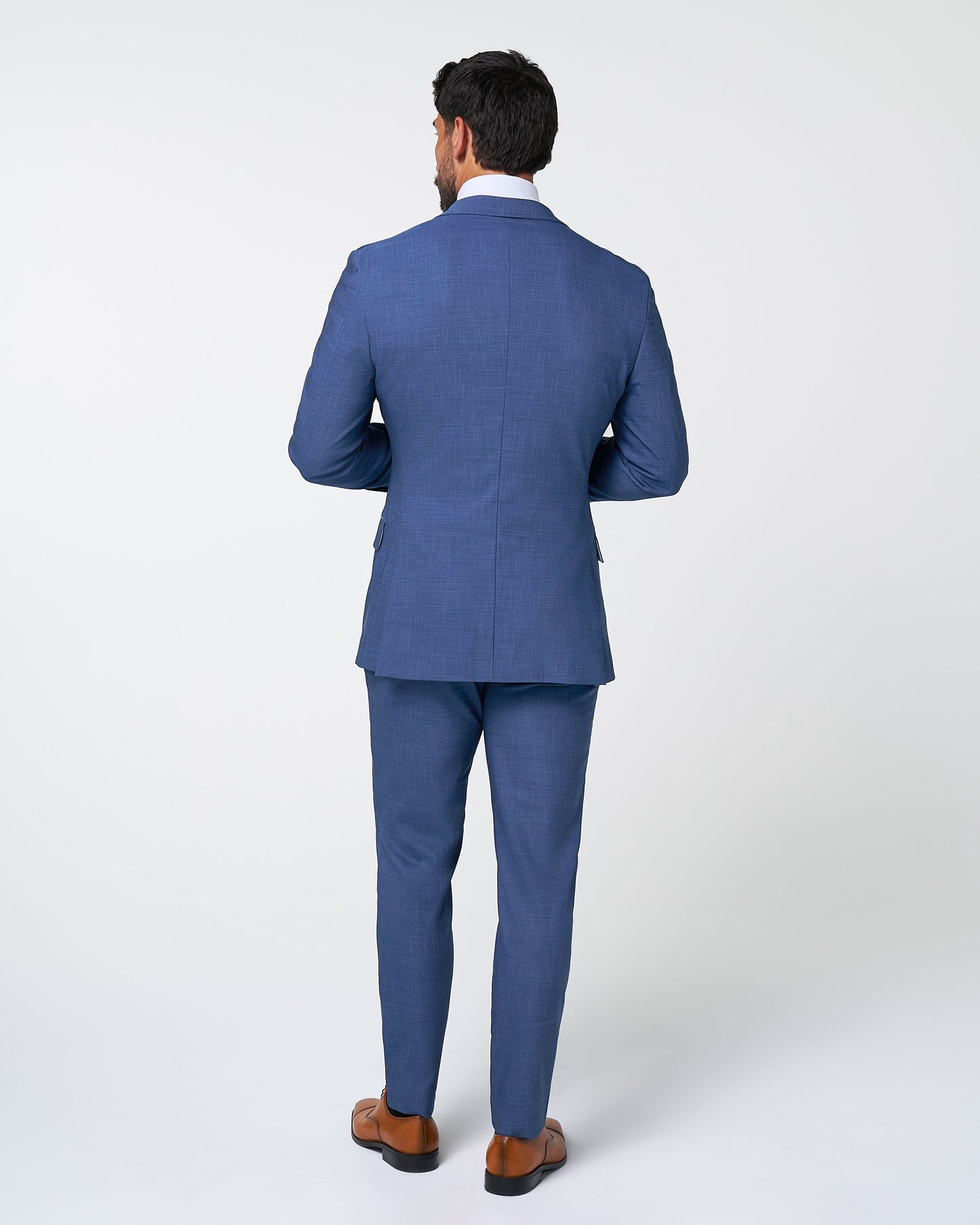 Athletic Fit Stretch Suit Pants - Heathered Blue