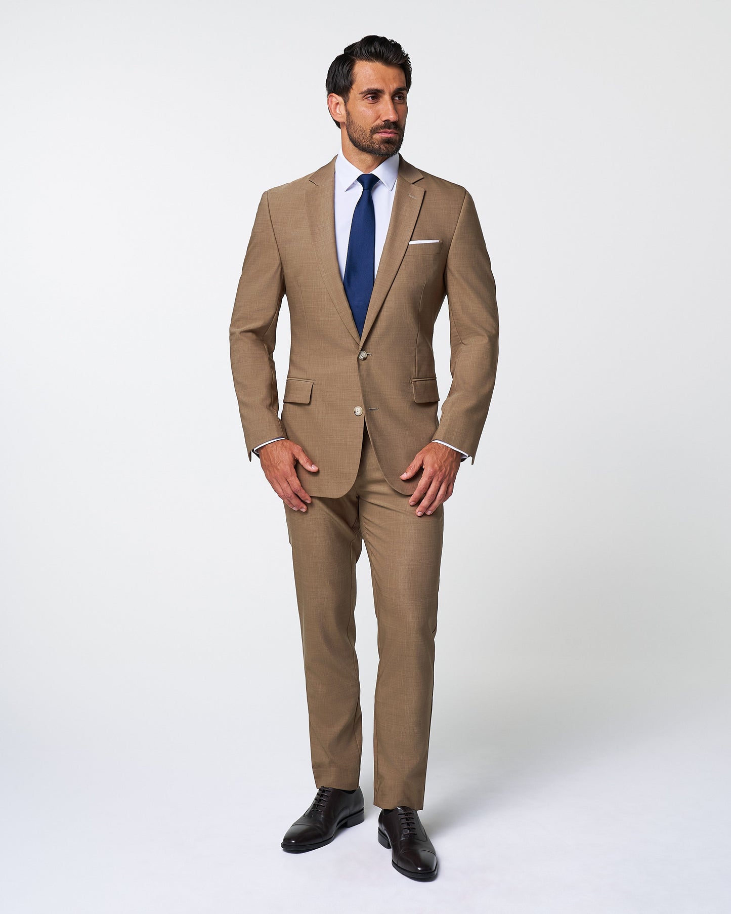 Athletic Fit Stretch Suit - Heathered Cappuccino
