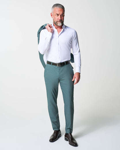 Athletic Fit Stretch Suit - Heathered Sea Green