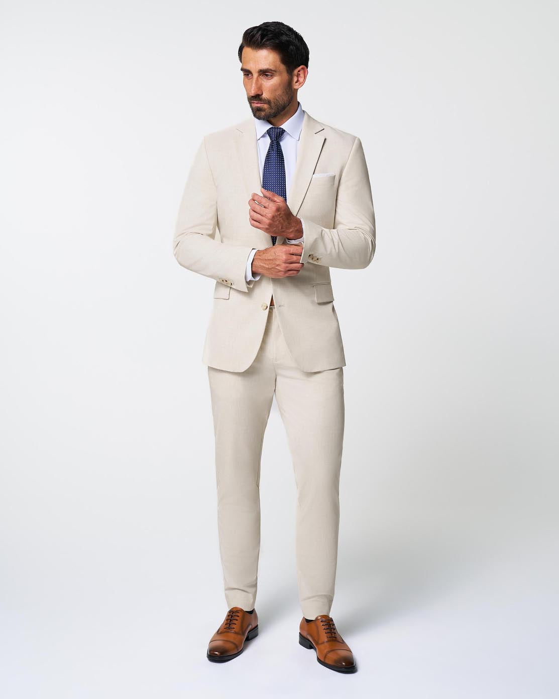 Athletic Fit Stretch Suit - Lightweight Heathered Bamboo