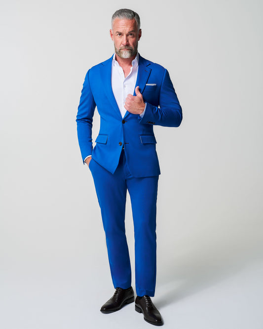 Athletic Fit Stretch Suit - Solid Royal Blue