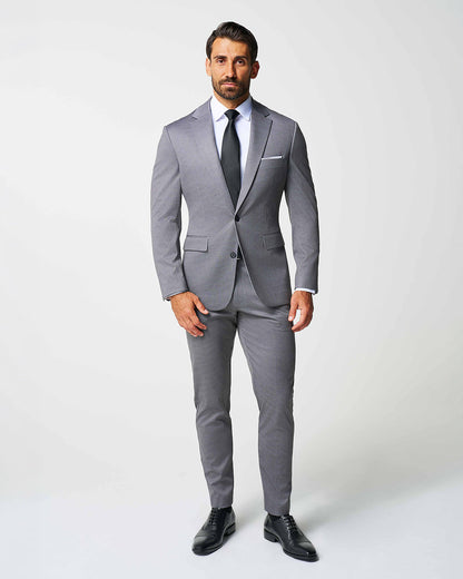 Athletic Fit Stretch Suit - Shadow Grey Plaid