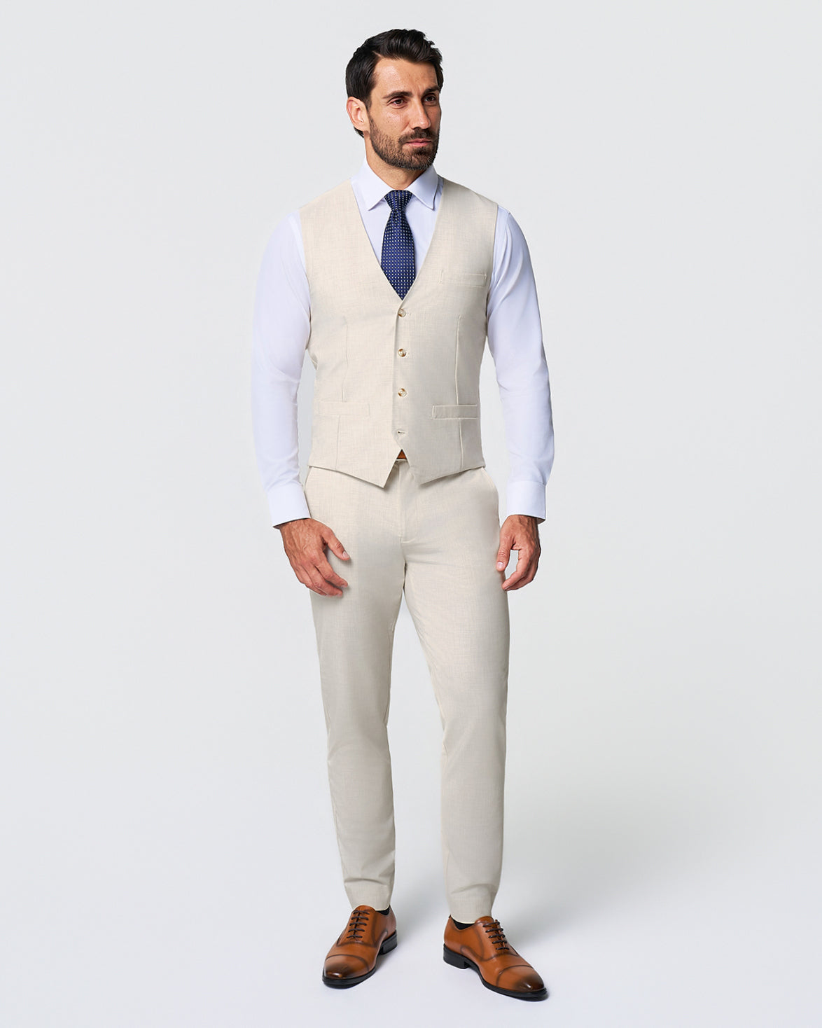 Athletic Fit Stretch Suit Vest - Lightweight Heathered Bamboo