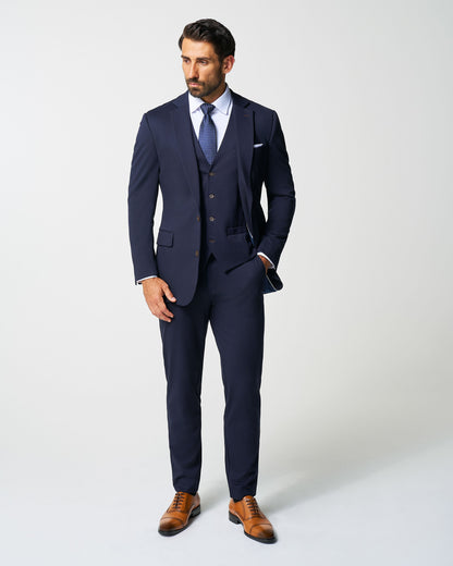 Athletic Fit Stretch Suit Vest - Navy