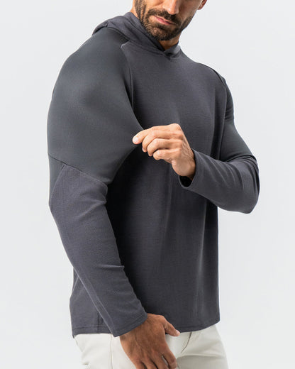 Waffle Knit Hoodie - Charcoal