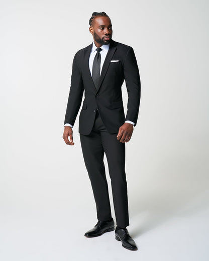 Athletic Fit Stretch Blazer - Heathered Black