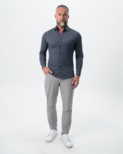 "The Spencer" Sport Shirt - Maroon, Navy, & White Plaid