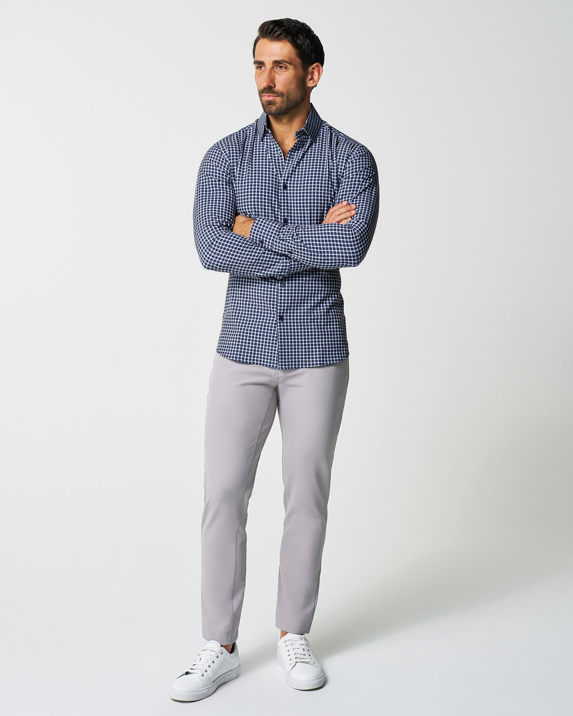 "The Callahan" Blue and White Mini Plaid