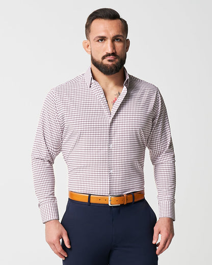 "The Maurice" Maroon Windowpane