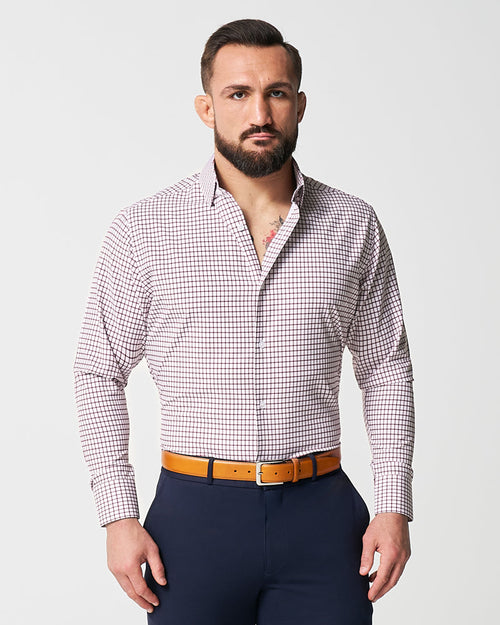 "The Maurice" Maroon Windowpane
