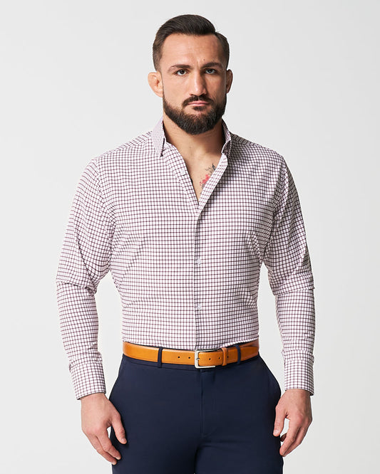 "The Maurice" Maroon Windowpane