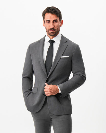 Athletic Fit Stretch Blazer - Dark Grey Crosshatch