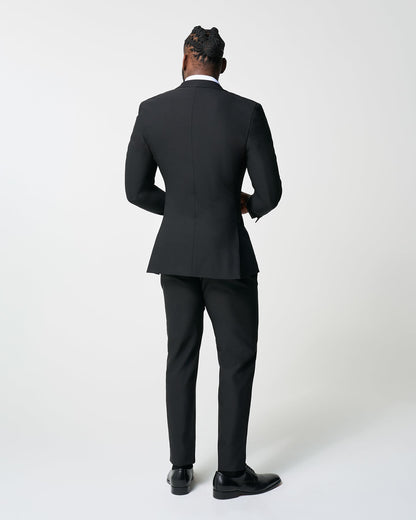 Athletic Fit Stretch Suit - Heathered Black