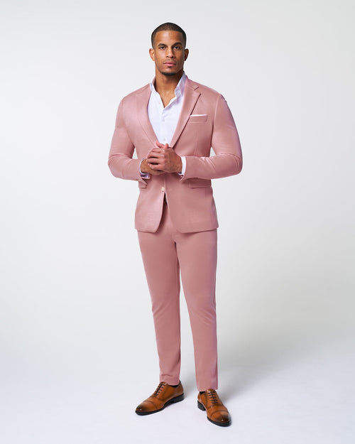 Athletic Fit Stretch Suit - Solid Rose
